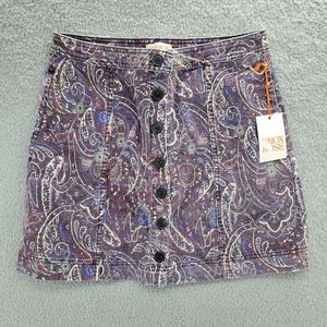 Knox Rose Paisley Button-Front Skirt - Purple